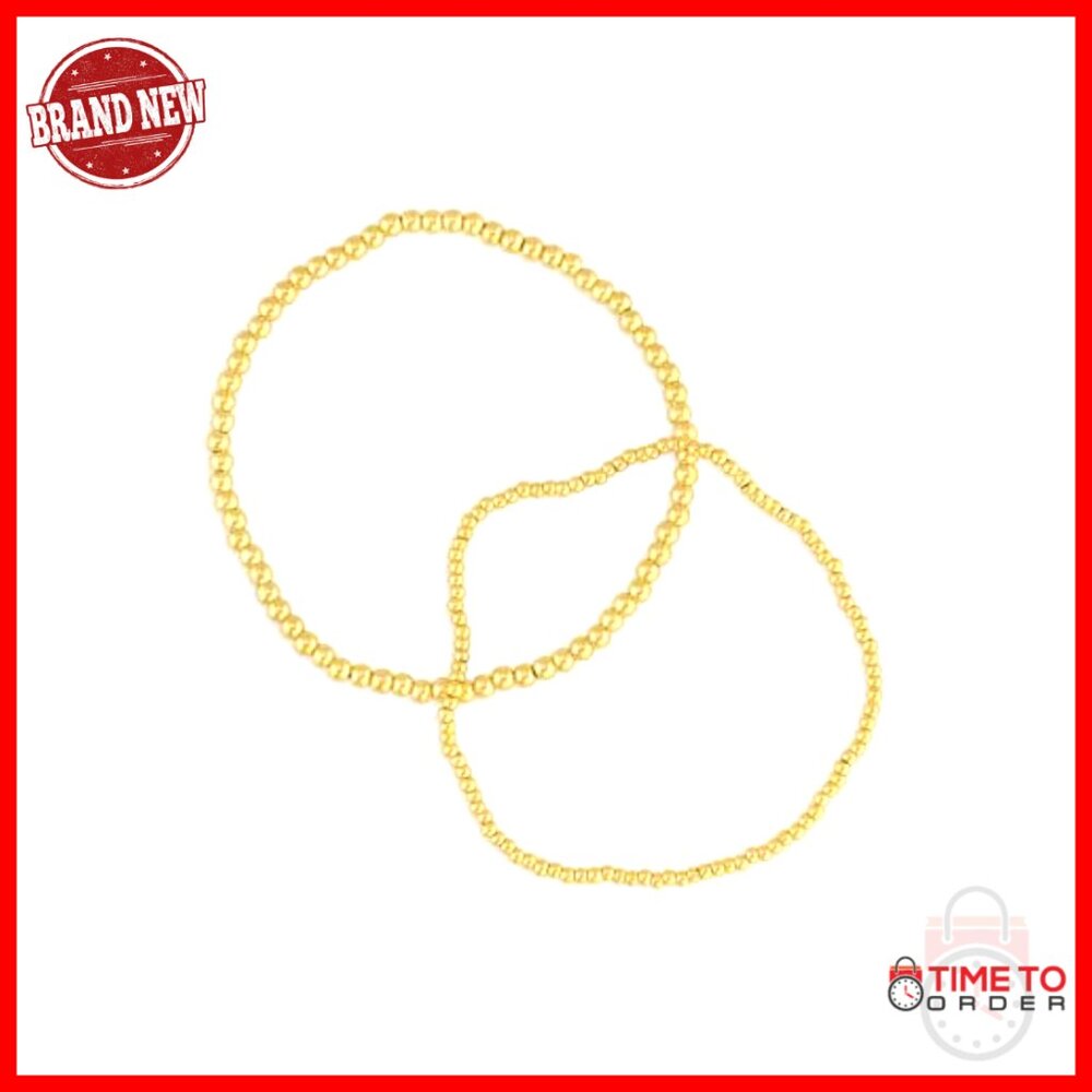 Gold Plated Brass Bracelet Set Stackable Bangle E… - image 4